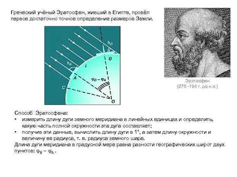 Вершина географического достижения: первое измерение размеров Земли