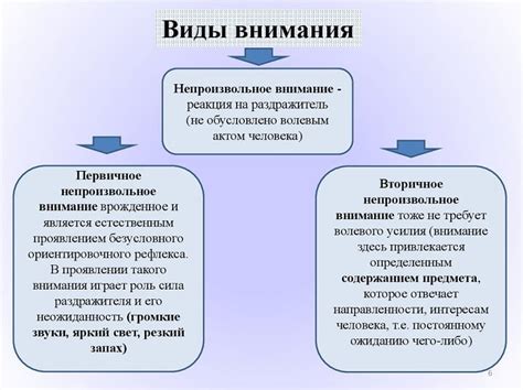 Виды внимания и их особенности