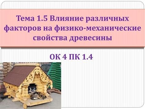 Влияние различных факторов на процесс деградации древесины