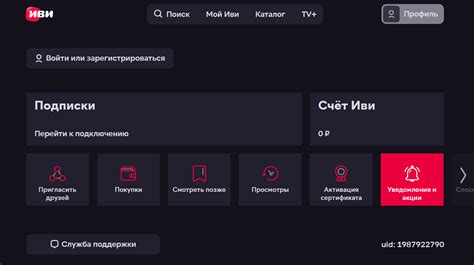 Вход и настройка личного аккаунта в приложении Иви на телевизоре ДексП