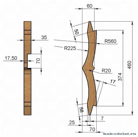 Заготовка для создания и формирования лука: изгибы и размеры
