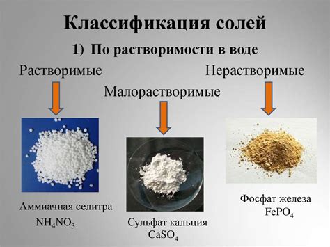 Изучение и описание процесса классификации солей