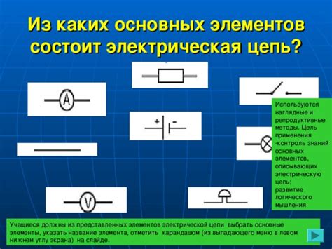 Изучение основных элементов составляющих цепь