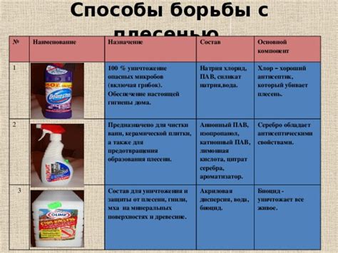 Использование дезинфицирующих средств для предотвращения образования плесени