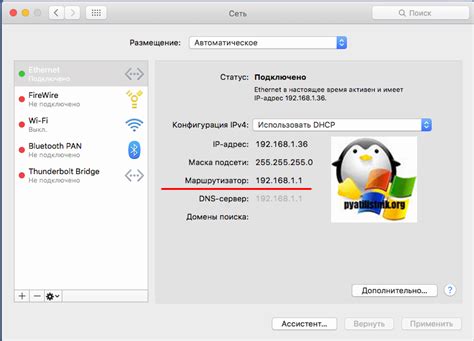 Как настроить новый основной IP-шлюз в macOS