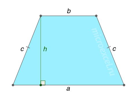 Как определить высоту равнобедренной трапеции?