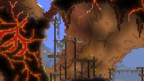 Крафт и установка основных компонентов печи в мире Terraria