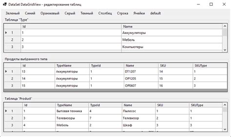 Настройка размеров и расположения столбцов в DataGridView