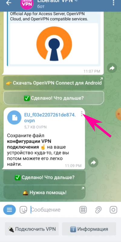 Настройка файла конфигурации для подключения к OpenVPN