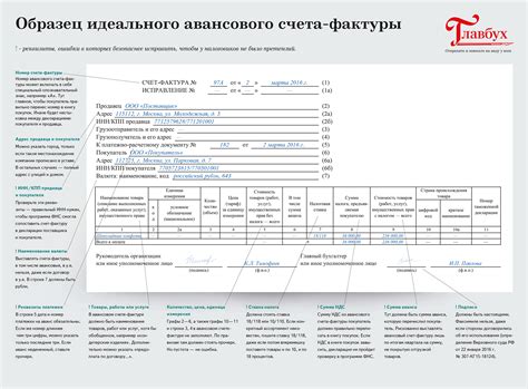 Необходимые данные для составления счет-фактуры на предоставление аванса