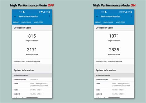 Определение активации режима высокой производительности на Android-смартфоне