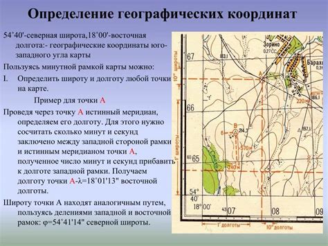 Определение координат на карте