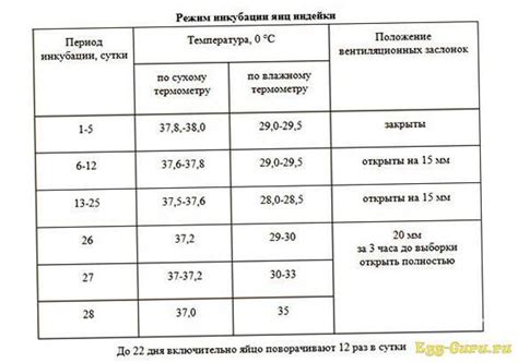 Оптимальное время и частота вращения яиц в устройстве для высиживания птицы