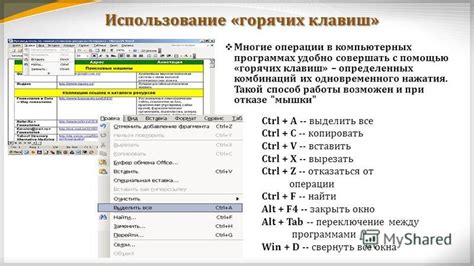 Оптимальный способ: применение горячих комбинаций клавиш