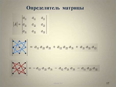 Основные понятия операции нахождения определителя матрицы