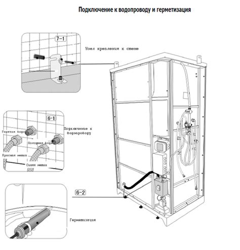 Основные шаги при установке сантехники ванной комнаты для подключения душевой кабины