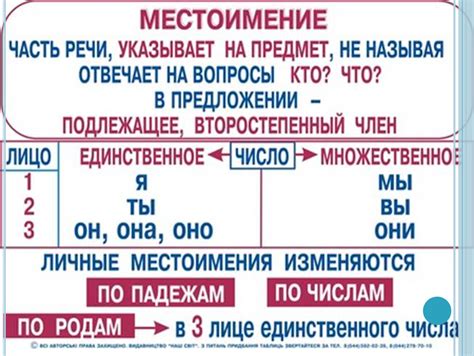 Особенности классификации личных местоимений в разрезе их грамматических особенностей