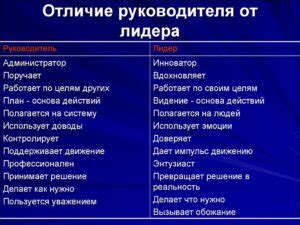 Отличие между понятиями "начальник" и "руководитель"