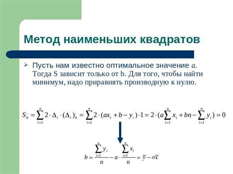 Оценка параметров модели при помощи метода наименьших квадратов