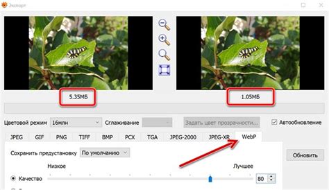 Подготовка изображения для преобразования в формат webp