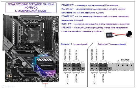 Порядок подключения колонки к материнской панели ASRock B560M