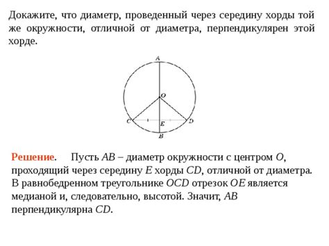 Построение окружности через середину хорды