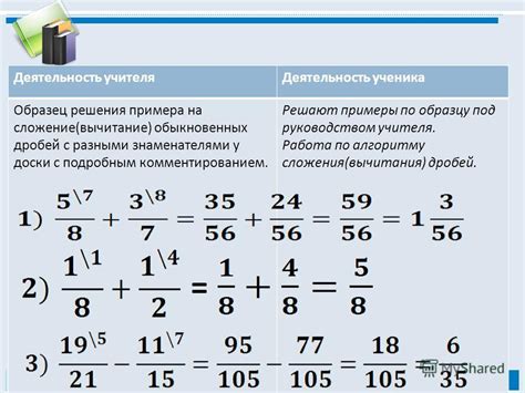 Правила использования скобок при вычете дробей