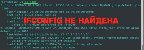Применение команды ifconfig в Linux