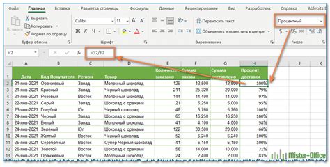 Применение формул в Excel для расчета процентов: практические примеры