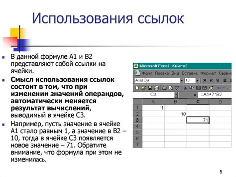 Примеры применения операции сложения в электронных таблицах