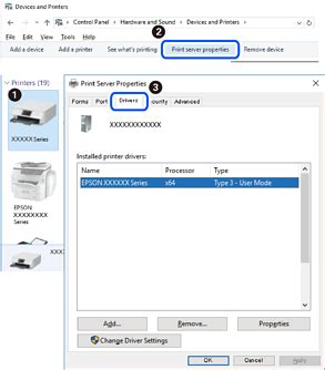 Проверка наличия модели принтера Epson L120 на устройстве