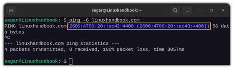 Проверка связи с другим устройством через IPv6 адрес в командной строке