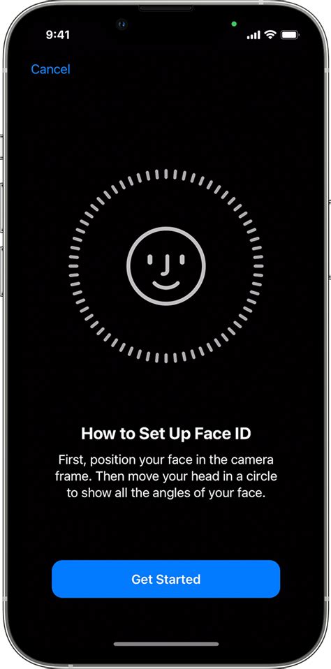 Проверка функционирования Face ID после настройки