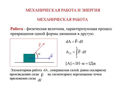 Работа силы и энергия