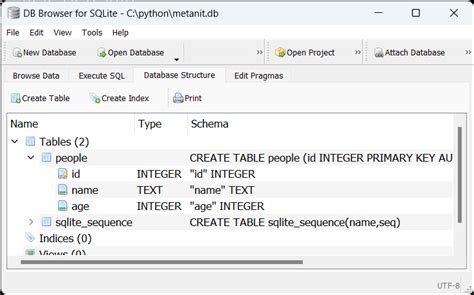 Создание файла базы данных в формате SQLite