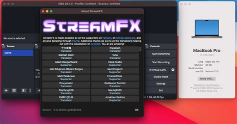 Установка StreamFX на операционной системе macOS