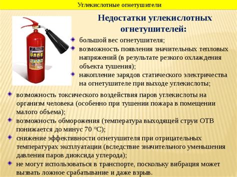 Устройство огнетушителя с действием углекислоты