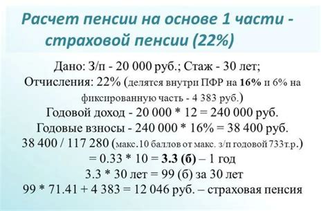 Формулы расчета пенсионных выплат и их применение