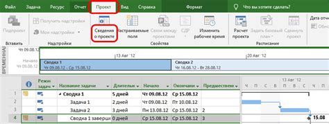  Отчетность и анализ совокупных дел в MS Project 