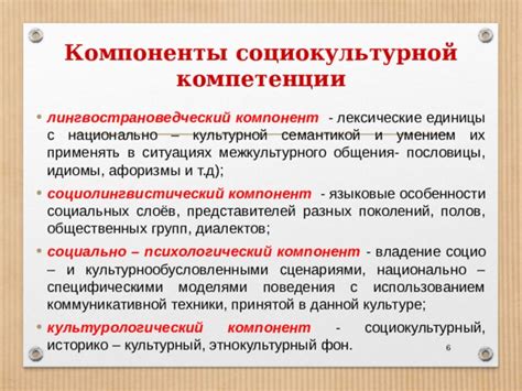  Социолингвистический компонент различных голосовых особенностей 